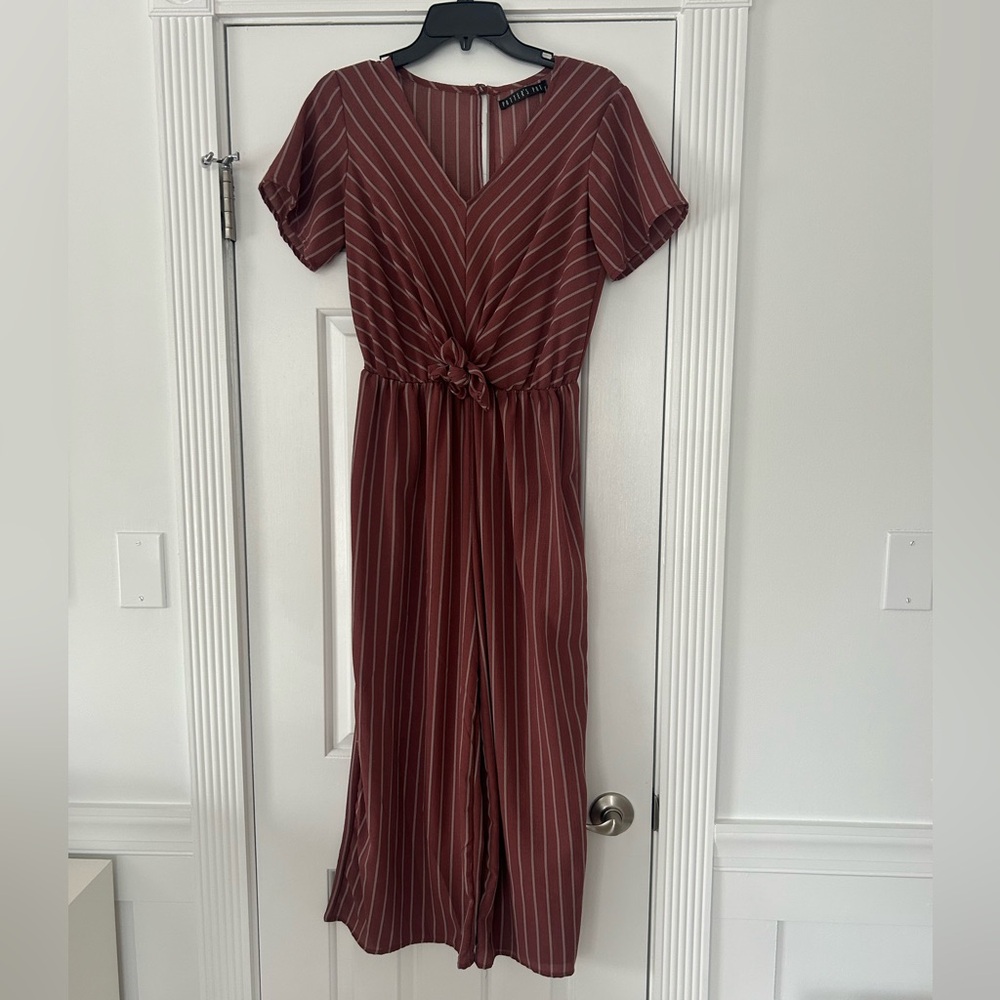 Women’s Striped Maroon Jumpsuit